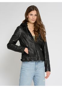 Mustang Damen Lederjacke "31022107", schwarz, Gr. XS, Obermaterial: 100% Lammleder / Futter: 90% Baumwolle; 10% Polyester / Ärmelfutter: 100%