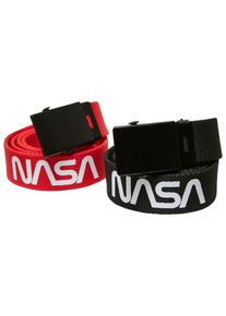 MisterTee Damen Hüftgürtel "MisterTee Unisex NASA Belt Kids 2-Pack", schwarz, 100% Polyester, Gürtel