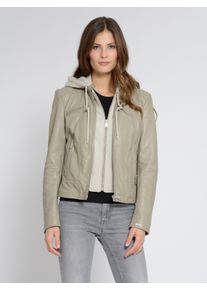 Maze Damen Lederjacke "Mico", weiß, Gr. XXL, Obermaterial: 100% Lammleder / Innenfutter: 100% Polyester / Kapuze: 55% Baumwolle, 45% Polyester, Jacken
