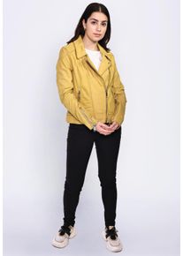 Maze Damen Lederjacke "Romie", gelb, Gr. XL, Obermaterial: 100% Lammleder / Futter: 100% Polyester, Jacken
