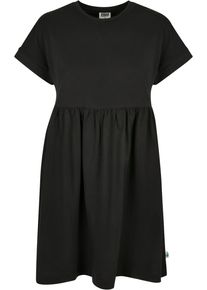 Urban Classics Damen Shirtkleid "Urban Classics Damen Ladies Organic Empire Valance Tee Dress", schwarz, klassisch, Gr. 5XL, unifarben, 100%