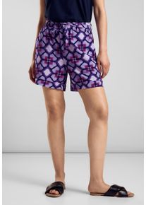 Street One Damen Shorts, lila, casual, Gr. 42, bedruckt, Stoff, 100% Viskose, Hosen, im Loose Fit