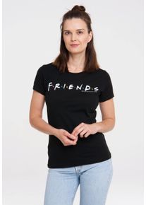 logoshirt Damen T-Shirt "Friends - Logo", schwarz, casual, Gr. S, bedruckt, 100% Baumwolle, Shirts, mit lizenziertem Print