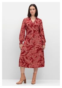 Damen Jerseykleid "Große Größen", rot, feminin, Gr. 42, sheego by Joe Browns, gemustert, Obermaterial: 95% Viskose (LENZING ECOVERO), 5% Elasthan,