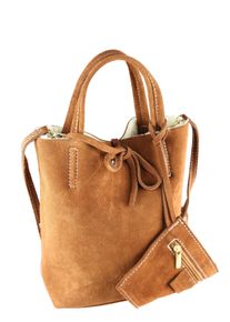 Damen Umhängetasche "Mini Bag", Collezione Alessandro, braun, Leder, Taschen, aus weichem Wildleder