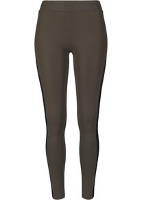 Urban Classics Damen Leggings "Urban Classics Damen Ladies Jacquard Camo Striped Leggings", grün, Gr. XS, 80% Polyamid, 20% Elasthan, Hosen