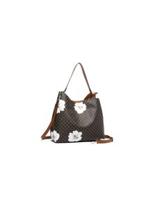 Damen Schultertasche "Flower", Collezione Alessandro, braun, Polyurethan (PU), Taschen, aus elegantem Softmaterial