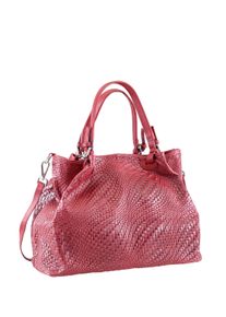 Damen Schultertasche "Roomi", Collezione Alessandro, rot, Leder, Taschen, in modischer Flechtoptik