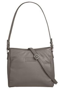 Bruno Banani Damen Shopper, grau, Leder, unifarben, leicht glänzend, Taschen, echt Leder
