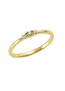 OROLINO Damen Fingerring "Gold 585 mit 3x Brillant zus. 0,08ct.", 052 (16,6), 0,08 ct SI = kleine Einschlüsse, Gold, gelb, Gold, Fingerringe