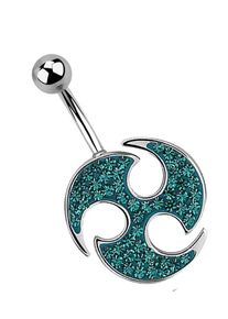 Adelia´s ADELIA ́S Damen Bauchnabelpiercing "Piercing Piercing Bauchnabelpiercing", blau, modisch, Chirurgiestahl, Piercings, 316l Stahl Banane - Triskele mit