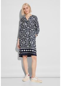 Street One Damen Tunikakleid, blau, casual, Gr. 36, gemustert, Stoff, 100% Viskose, Kleider, aus Viskose