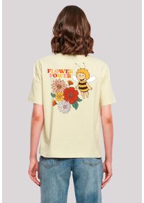 F4NT4STIC Damen T-Shirt "Biene Maja Flower Power", gelb, casual, Gr. XS, Obermaterial: 100% Baumwolle, Shirts, Nostalgie, Retro, Heroes of Childhood