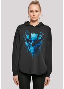 F4NT4STIC Damen Kapuzenpullover "Totenkopf mit Schmetterling", schwarz, casual, Gr. M, Obermaterial: 100% Baumwolle, Pullover, Print