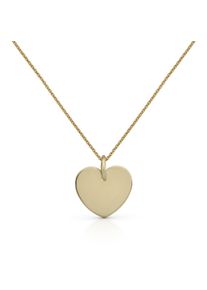 OROLINO Damen Kette mit Anhänger "Gold 375 mit Herz-Anhänger 40/42cm lang", 40 + 2cm, Gold, L: 42cm B: 11.0mm, gelb, Gold, B:11.0mm, Halsketten