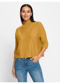 Heine Damen 3/4 Arm-Pullover "Pullover", gelb, Gr. 40, unifarben, 50% Viskose, 28% Polyester, 22% Polyamid, Pullover