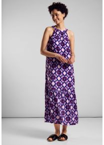 Street One Damen Maxikleid, lila, casual, Gr. 46, bedruckt, Stoff, 100% Viskose, Kleider, aus Viskose