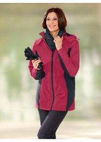 Classic Basics Damen Funktionsjacke, rot, Gr. 48, gemustert, mehrfarbig, 100% Polyester, Jacken