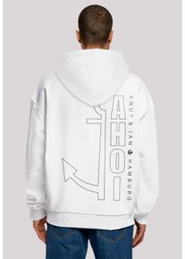 F4NT4STIC Herren Kapuzenpullover "Ahoi Anker Outlines Knut & Jan Hamburg", weiß, casual, Gr. M, Obermaterial: 100% Baumwolle, Pullover, Print