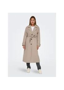 Langmantel Only "ONLNALINA X-LONG WOOL TRENCHCOAT OTW" Gr. L (40), braun (mocha meringue detail:melange) Damen Mäntel mit Wolle