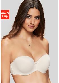 Lascana Damen Multiway-BH, Gr. 70, beige, Microtouch, Obermaterial: 80% Polyamid (TACTEL), 20% Elasthan, klassisch, BHs, mit abnehmbaren, normalen
