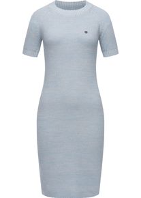 Ragwear Damen Strickkleid "Kolya", blau, modisch, Gr. XXL, Strick, Material: 100% Baumwolle, Kleider, kurzärmliges Damen Midikleid in Strickoptik