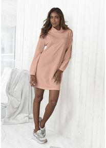 Lascana Damen Sweatkleid, Gr. 36, rot, Sweatware, Obermaterial: 50% Baumwolle, 50% Polyester, unifarben, casual, Kleider