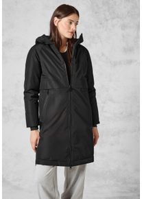 Cecil Damen Trenchcoat, schwarz, casual, Gr. M, unifarben, Stoff, 100% Polyester, Mäntel, mit Kapuze mit Tunnelzugband