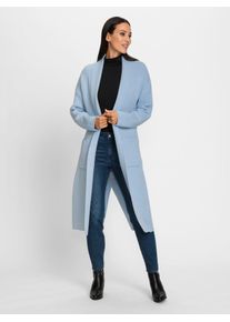 Heine Damen Strickjacke, blau, Gr. 48, unifarben, 50% Viskose, 28% Polyester, 22% Polyamid, Strickjacken