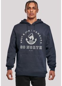 F4NT4STIC Herren Kapuzenpullover "Go North Logo", blau, casual, Gr. XS, Obermaterial: 65% Baumwolle, 35% Polyester, Pullover, Print