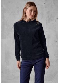 Cecil Damen Langarmshirt, blau, casual, Gr. XS, unifarben, Web, 73% Baumwolle, 25% Polyester, 2% Elasthan, Shirts, mit Kapuze