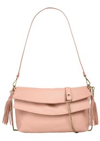 Samantha Look Damen Umhängetasche, rosa, Leder, unifarben, leicht glänzend, Taschen, echt Leder, Made in Italy