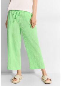 Cecil Damen Stoffhose, grün, casual, Gr. L, unifarben, Web, 100% Baumwolle, Hosen, High Waist