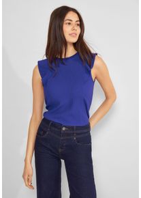 Street One Damen Trägertop, blau, casual, Gr. 46, unifarben, Stoff, 95% Viskose, 5% Elasthan, Tops, in Unifarbe