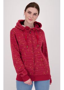DEPROC Active Damen Kapuzensweatshirt "ANKERGLUTWELLE", rot, casual, Gr. 38, 60% Baumwolle; 40% Polyester, Sweatshirts, Auch in Großen Größen