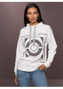 Heine Damen Sweatshirt, beige, Gr. 44, bedruckt, gemustert, 100% Baumwolle, Sweatshirts