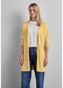 Street One Damen Strickjacke, gelb, casual, Gr. 42, unifarben, Stoff, 70% Viskose, 30% Nylon, Strickjacken, verschlusslos