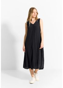 Cecil Damen Sommerkleid, schwarz, casual, Gr. S, unifarben, Stoff, 100% Viskose, Kleider, in Crepe Optik