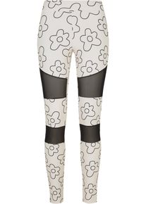 Urban Classics Damen Leggings "Urban Classics Damen Ladies Tech Mesh AOP Leggings", grün, Gr. XL, 77% Polyester, 23% Elasthan, Hosen