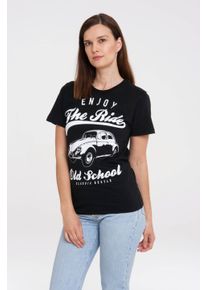 logoshirt Damen T-Shirt "VW Käfer", schwarz, casual, Gr. XS, bedruckt, 100% Baumwolle, Shirts, mit lizenziertem Print