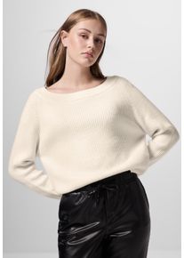 Damen Strickpullover, weiß, casual, Gr. 44, STREET ONE STUDIO, unifarben, Stoff, 30% Polyester, 29% Polyacryl, 21% Viskose, 20% Nylon, Pullover, mit
