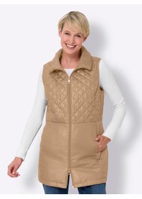 Classic Basics Damen Longweste, braun, Gr. 46, unifarben, 100% Polyester, Wattierung:100% Polyester, Westen