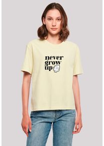 F4NT4STIC Damen T-Shirt "Heroes of Childhood Pinocchio Never Grow Up", gelb, casual, Gr. L, Obermaterial: 100% Baumwolle, Shirts, Retro, Heroes of