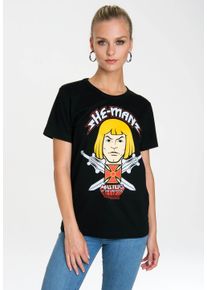 logoshirt Damen T-Shirt "Masters of the Universe – He-Man", schwarz, casual, Gr. XL, bedruckt, 100% Baumwolle, Shirts, mit lizenziertem Originaldesign