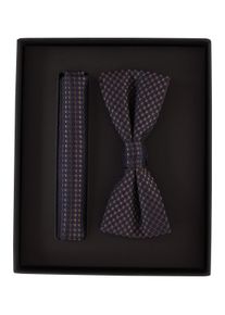 Venti Herren Fliege "Venti Set aus Fliege und Einstecktuch gemustert", blau, 100% Seide, Fliegen