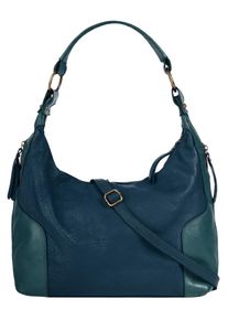 Samantha Look Damen Shopper, blau, Leder, Taschen, echt Leder, Made in Italy