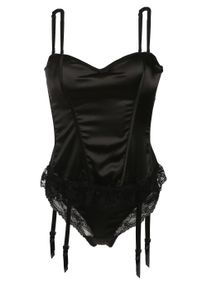Family Trends Damen Set: Push-up-BH, Gr. 75, schwarz, 93% Polyester, 7% Elasthan, BH-Sets, mit Push Up-BH, String und Strumpfhalter
