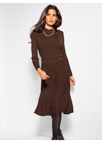 Heine Damen Strickkleid "Strickkleid", braun, Gr. 46, unifarben, 95% Viskose, 5% Elasthan, Kleider