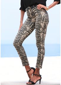 Lascana Damen 7/8-Jeggings, braun, modisch, Gr. 38, bedruckt, animal-print, Denim/Jeans, Obermaterial: 67% Baumwolle, 29% Polyester, 4% Elasthan,