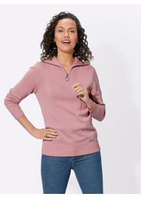 Casual Looks Damen Troyer "Troyer-Pullover", rosa, Gr. 40, unifarben, 50% Baumwolle, 50% Polyacryl, Pullover